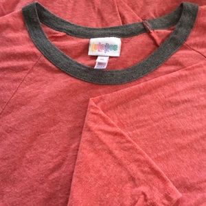 Lularoe Randy XL Heathered Red w/ Gray neckline